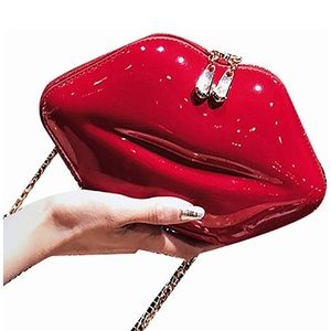 NEW 💋 GORGEOUS RED LIP CLUTCH/CROSSBODY BAG